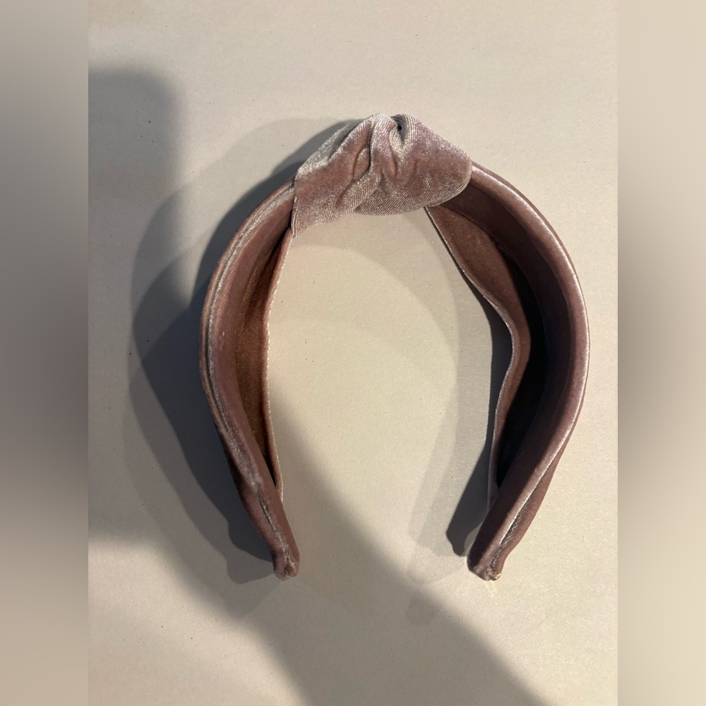 Dew Edit Velvet Knot Headband - Pink